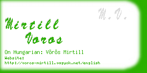 mirtill voros business card